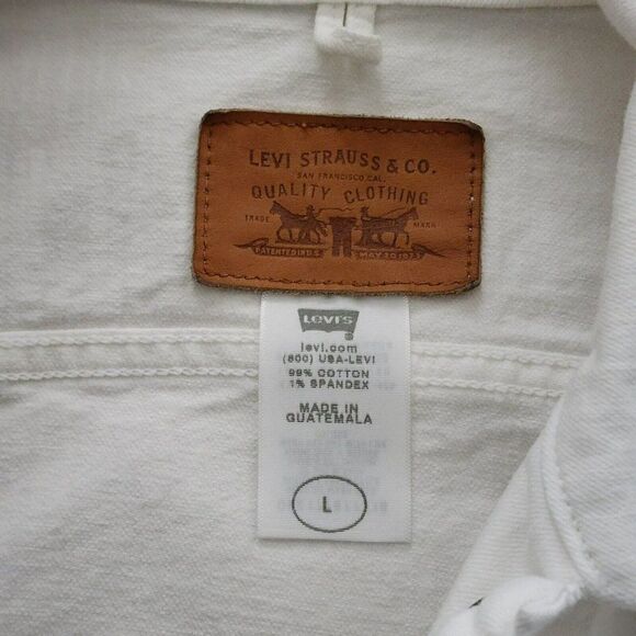 Levi's Girls - L - Trucker White Distressed Denim Jacket - Picture 4 of 9